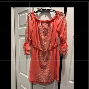 White House Black market dress. Orange peach color dress size small